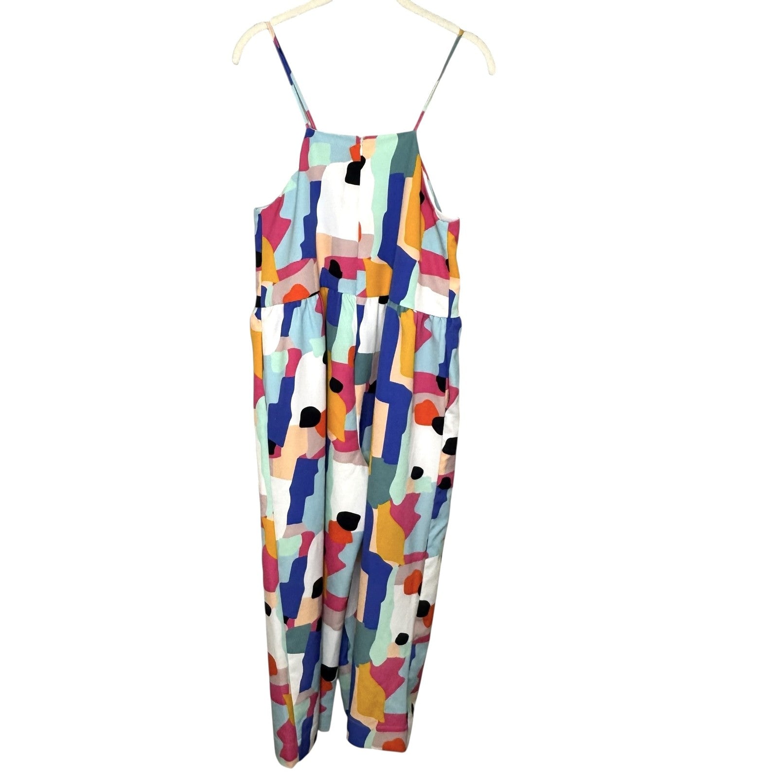 Crosby by Mollie Burch Jumpsuit Womens Small Abstract Wide Leg Pockets Romper - Flair - Style