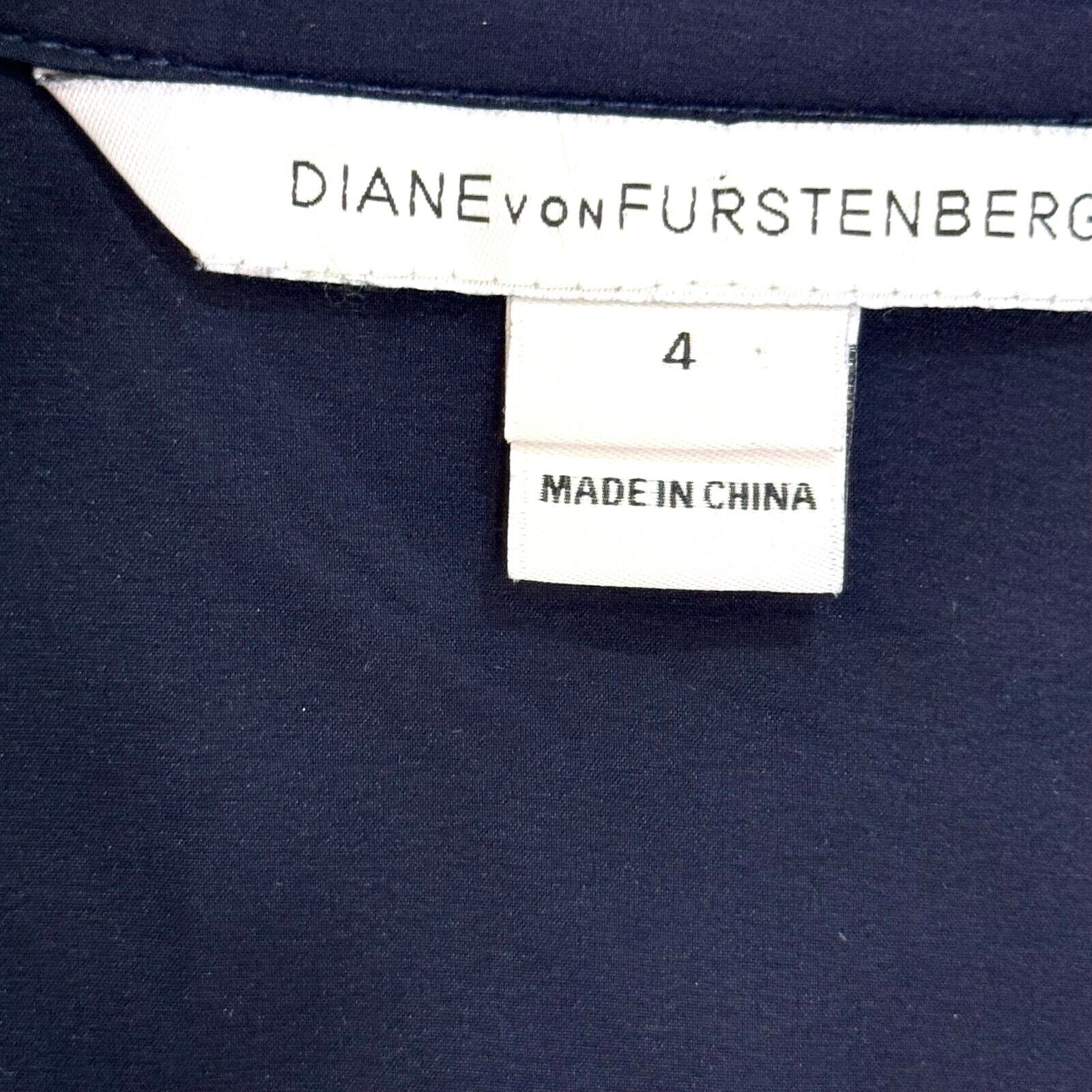 Diane Von Furstenburg DVF Blouse Shirt Size 4 Blue Silk Pattern Lorelei Two - Flair - Style