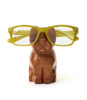 Dog Eyeglass Holder Stand in Hand Carved Wood - Flair - Style