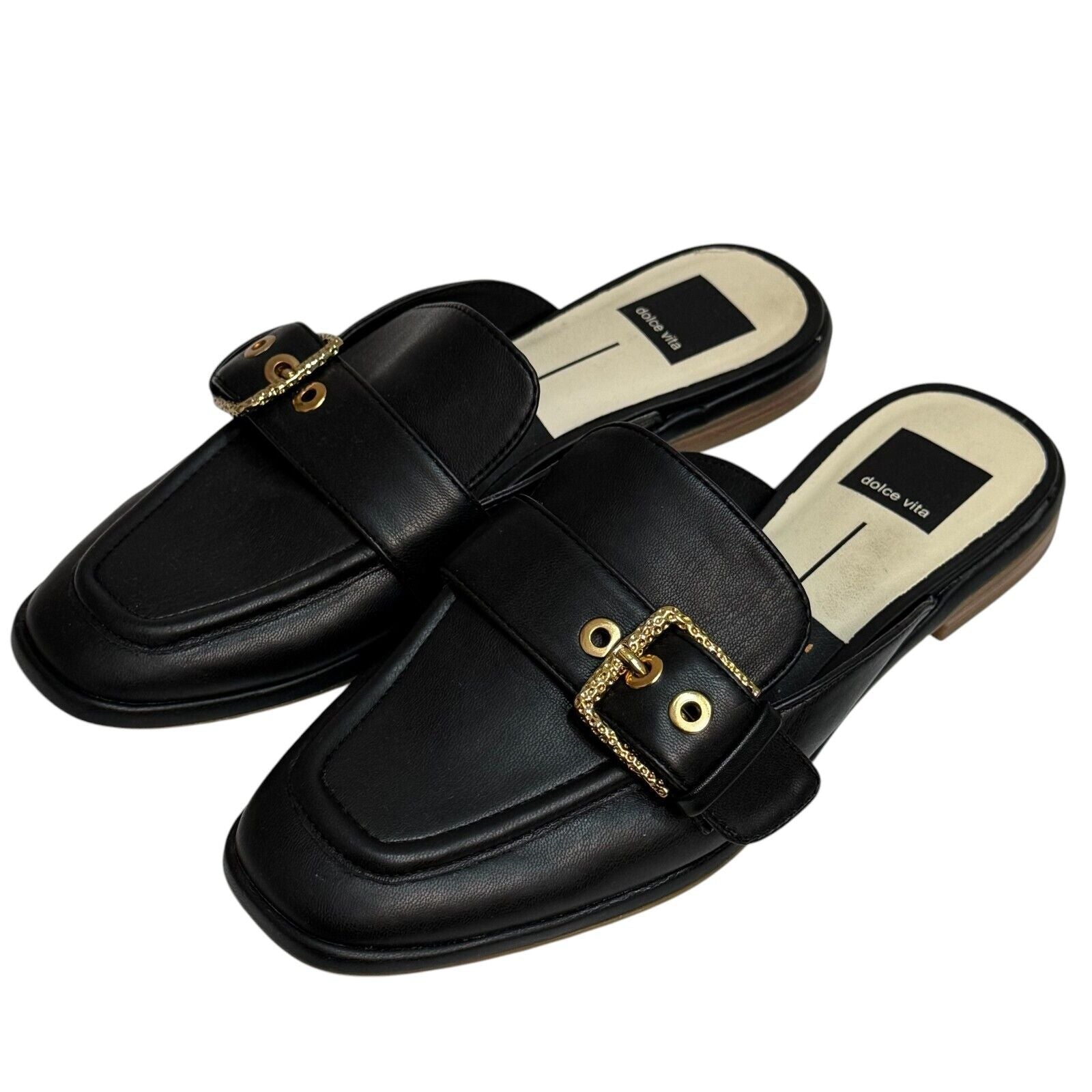 Dolce Vita Black Mules Slides Shoes Size 7 Stella Meegan Closed Toe - Flair - Style