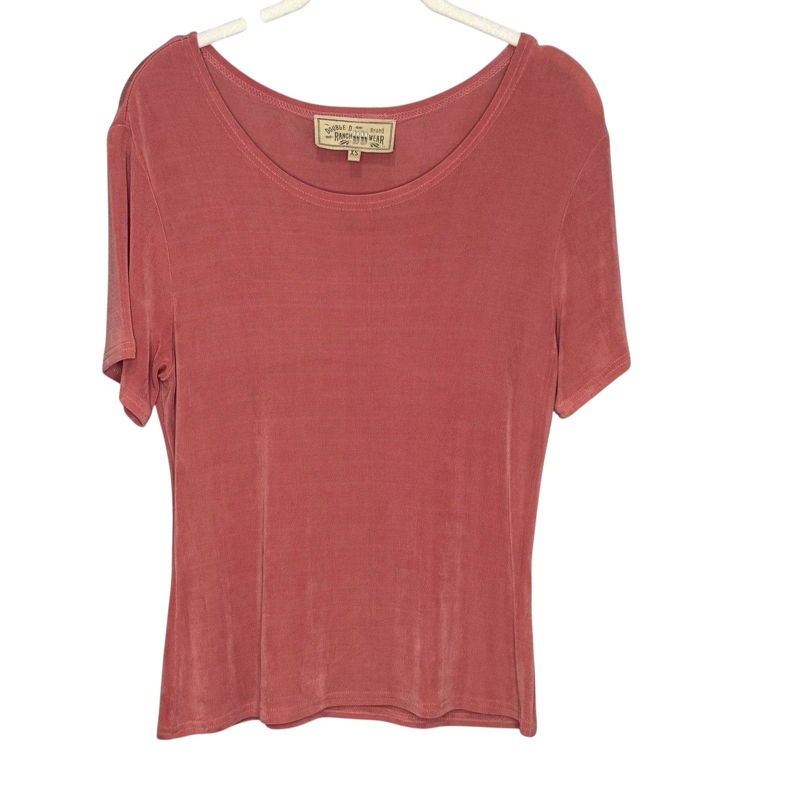 Double D Ranch Wear Shirt Womens XS Pink Short Sleeve Western Boho Tee Top - Flair - Style