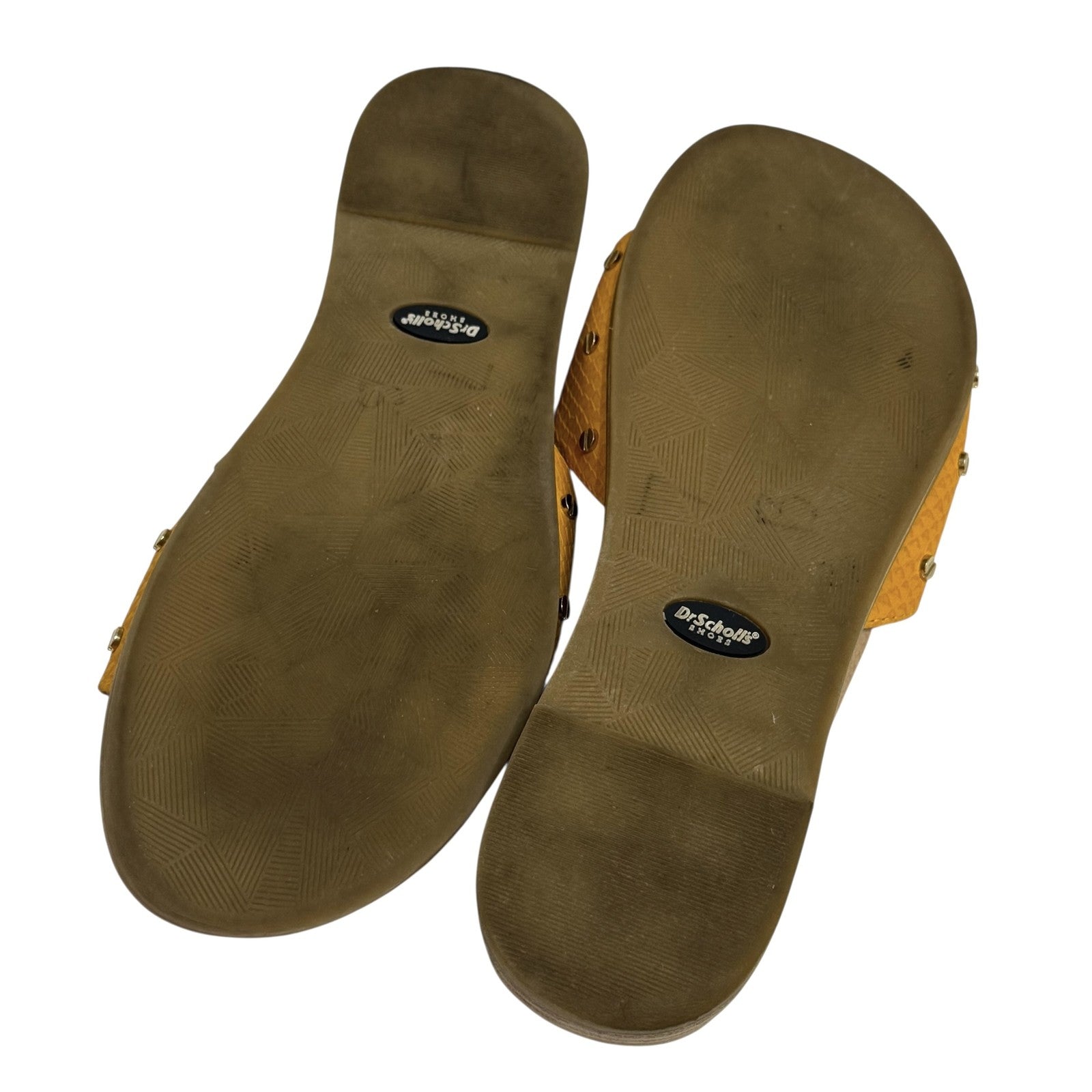 Dr Scholls Shoes Womens Size 7M Yellow Slide Sandals Buckle Textured Comfort - Flair - Style