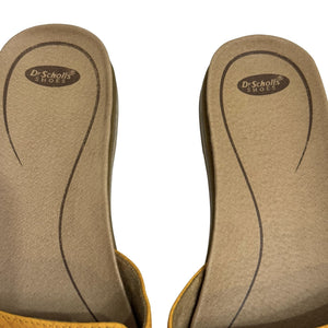 Dr Scholls Shoes Womens Size 7M Yellow Slide Sandals Buckle Textured Comfort - Flair - Style