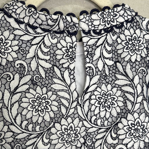 Draper James Top Womens 6 Sleeveless Floral Lace Overlay Scallop Detail Blouse - Flair - Style