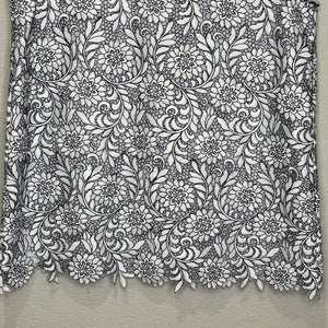 Draper James Top Womens 6 Sleeveless Floral Lace Overlay Scallop Detail Blouse - Flair - Style