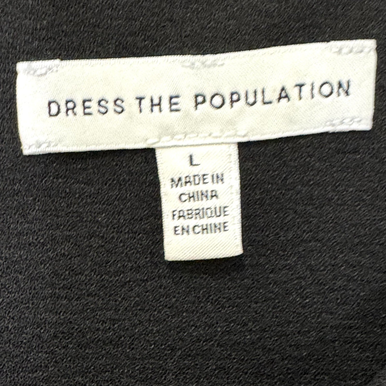 Dress The Population Ruth Dress Size Large Black Ruth Sheath Short Sleeve Lined - Flair - Style