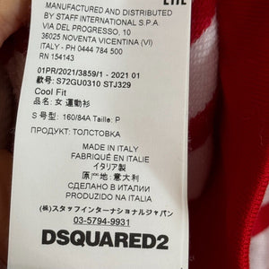 Dsquared2 Sweatshirt Size Small Red White Striped Crew Neck Asymmetric Awning - Flair - Style