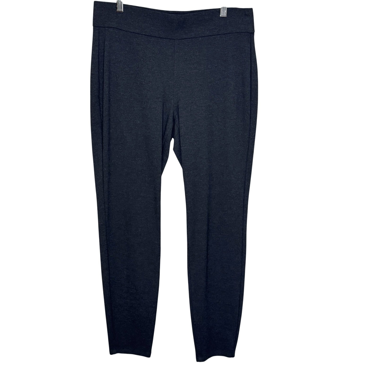 Eileen Fisher Pants Medium Charcoal Slim Pull On Stretch Italian Fabric Comfort - Flair - Style