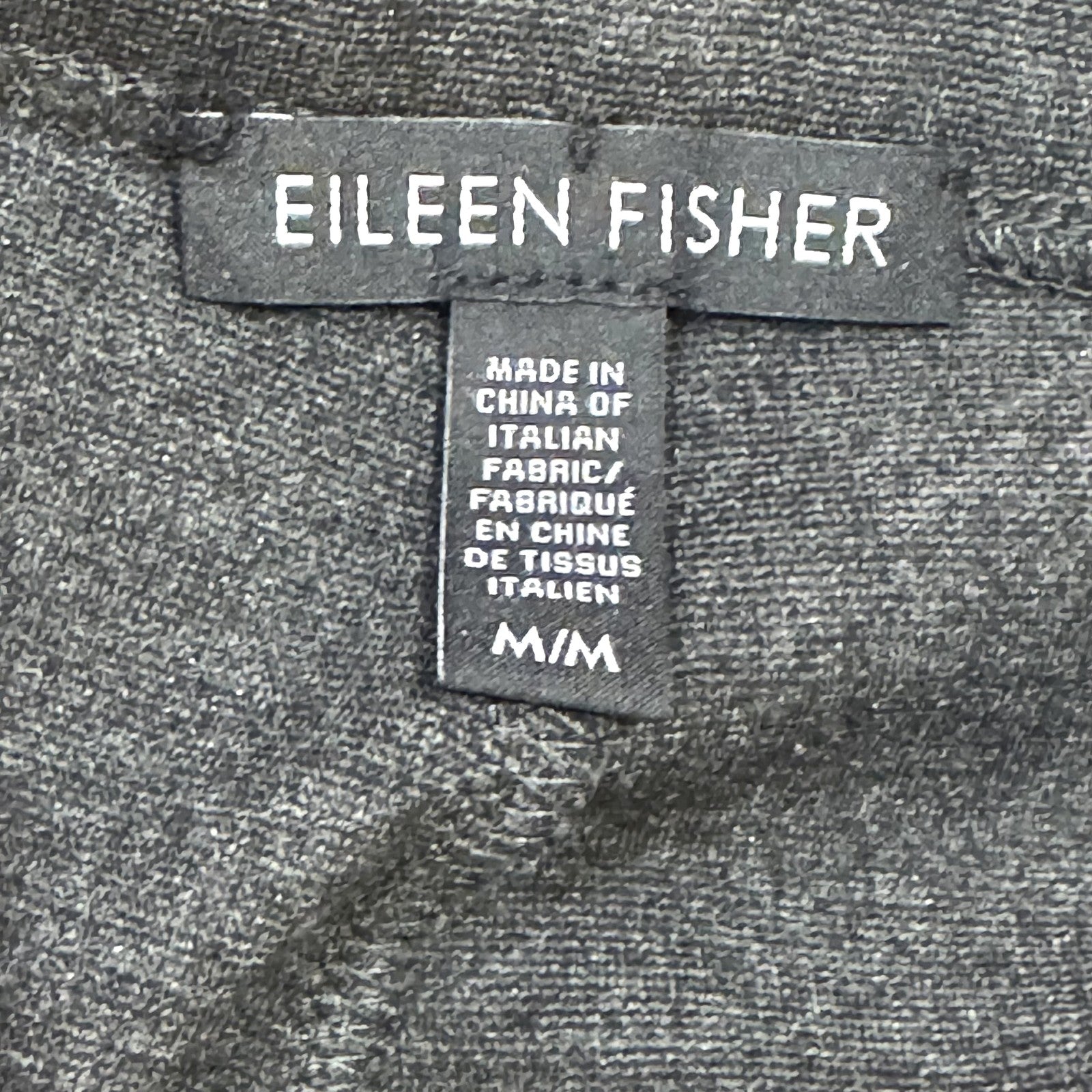 Eileen Fisher Pants Medium Charcoal Slim Pull On Stretch Italian Fabric Comfort - Flair - Style