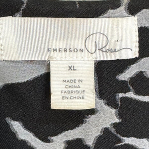 Emerson Rose Jacket Topper Size XL Black White Floral Jacquard - Flair - Style