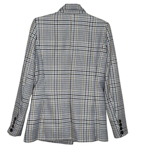 Evereve Blazer Womens XS Plaid Double Breasted Brown Blue Checkered Jacket Coat - Flair - Style