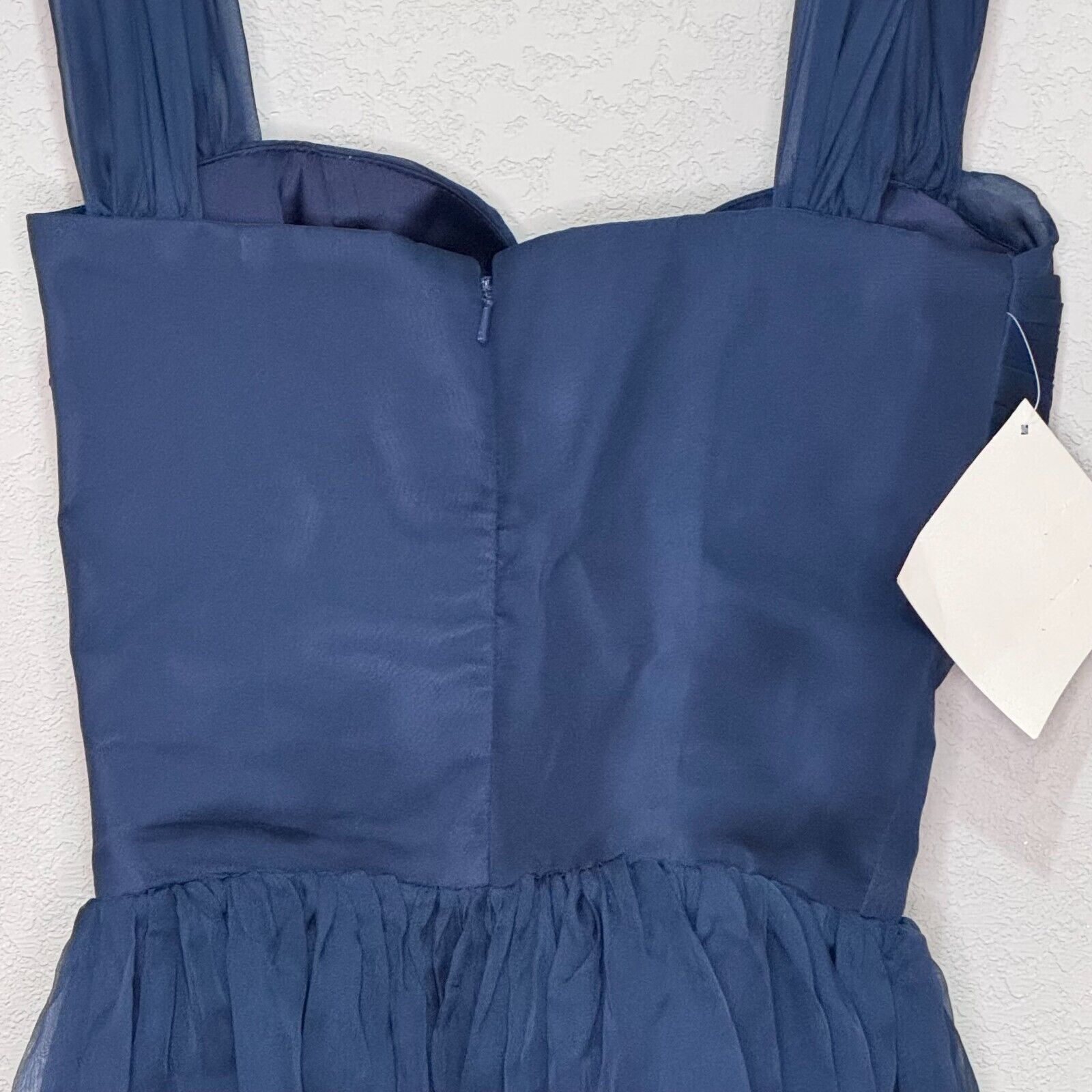 Fame & Partners Blue Chiffon Fit & Flare Mini Dress Size 0 Sweetheart Neck NEW - Flair - Style