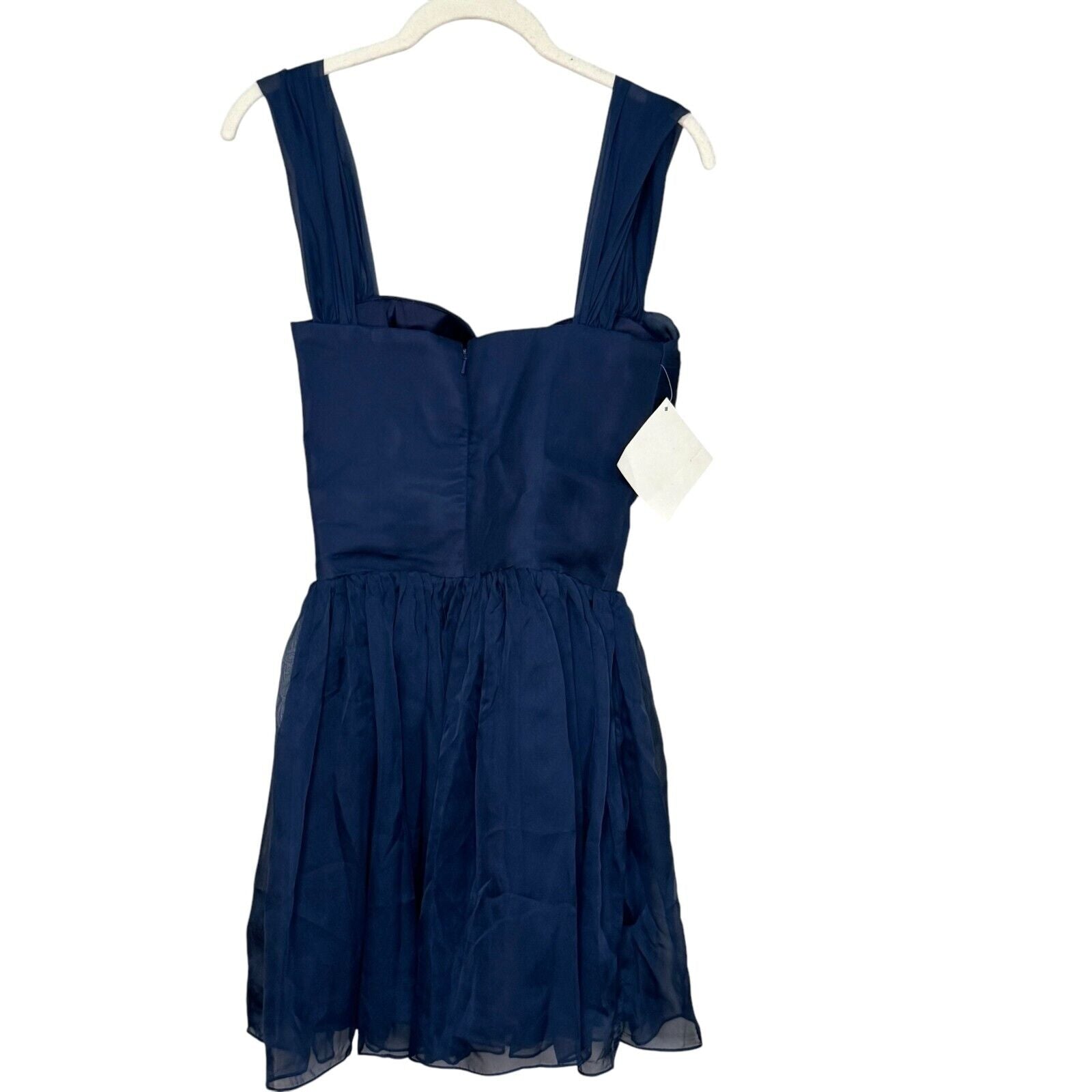 Fame & Partners Blue Chiffon Fit & Flare Mini Dress Size 0 Sweetheart Neck NEW - Flair - Style
