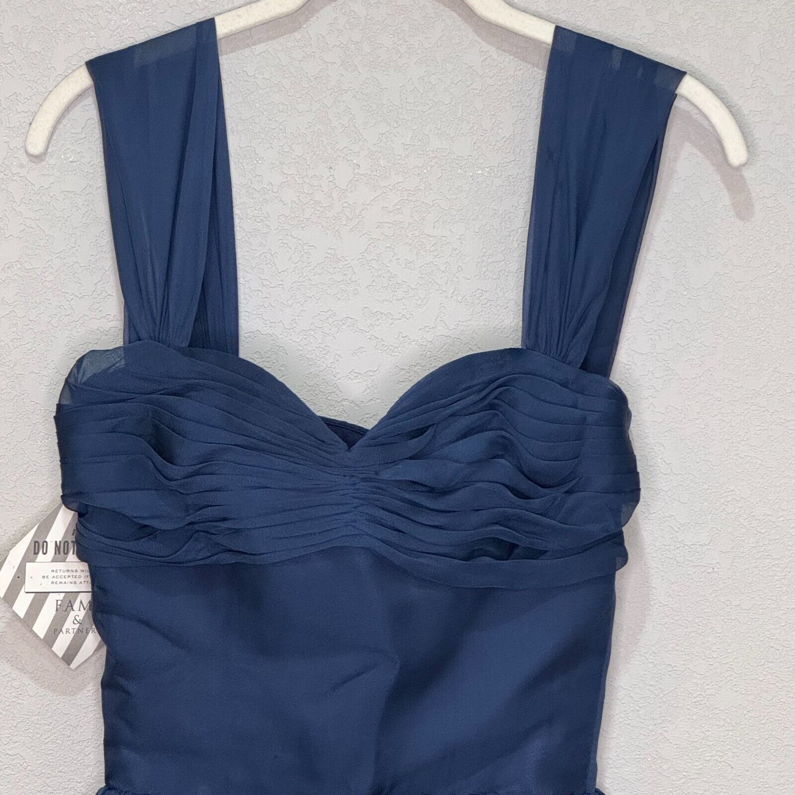 Fame & Partners Blue Chiffon Fit & Flare Mini Dress Size 0 Sweetheart Neck NEW - Flair - Style