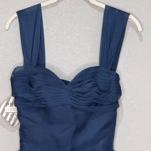 Fame & Partners Blue Chiffon Fit & Flare Mini Dress Size 0 Sweetheart Neck NEW - Flair - Style
