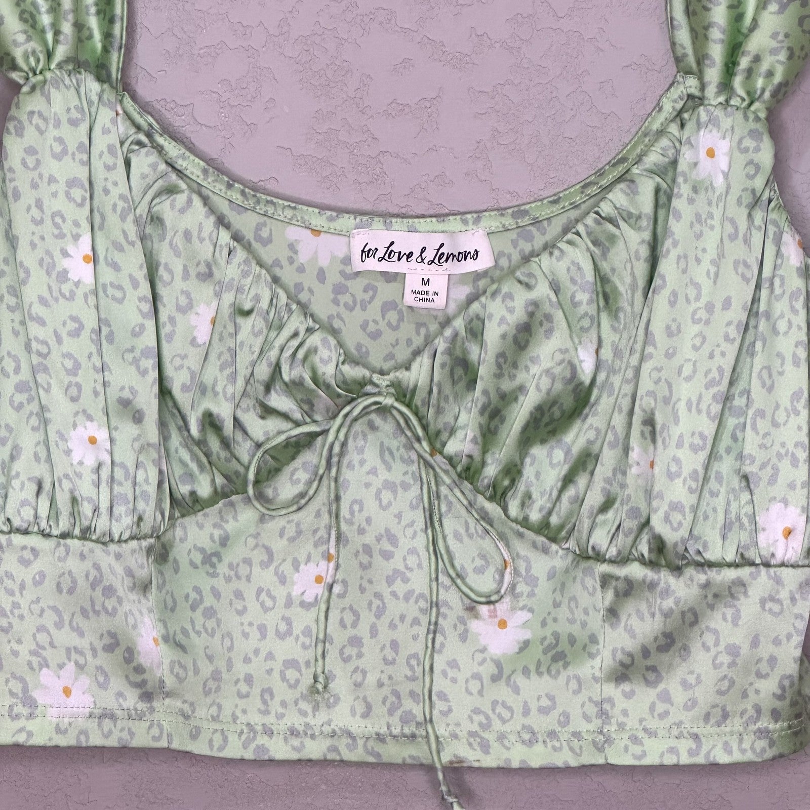 For Love & Lemons Crop Top | Size Medium | Green - Flair - Style