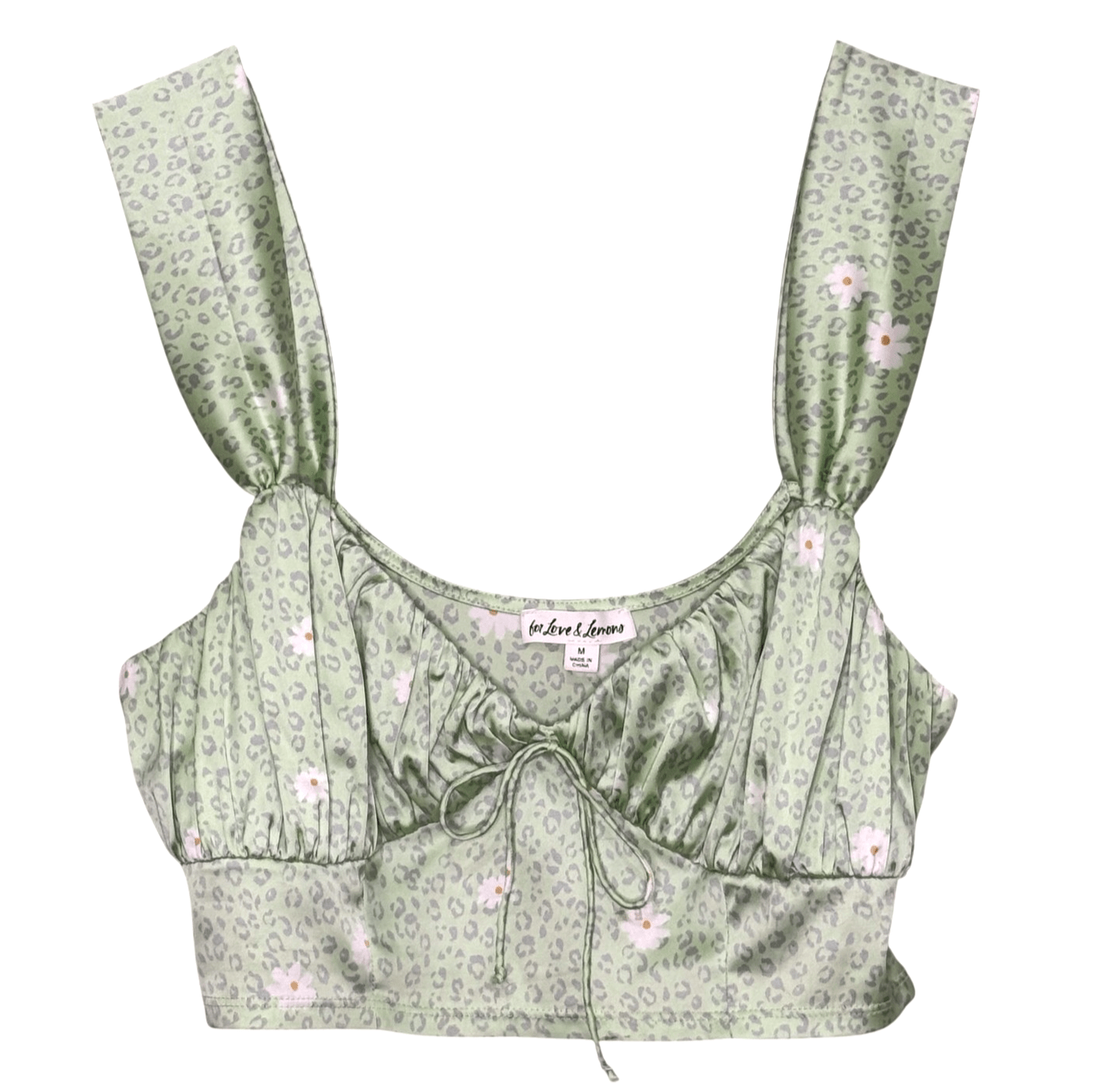 For Love & Lemons Crop Top | Size Medium | Green - Flair - Style