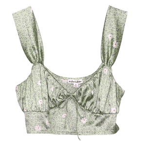 For Love & Lemons Crop Top | Size Medium | Green - Flair - Style