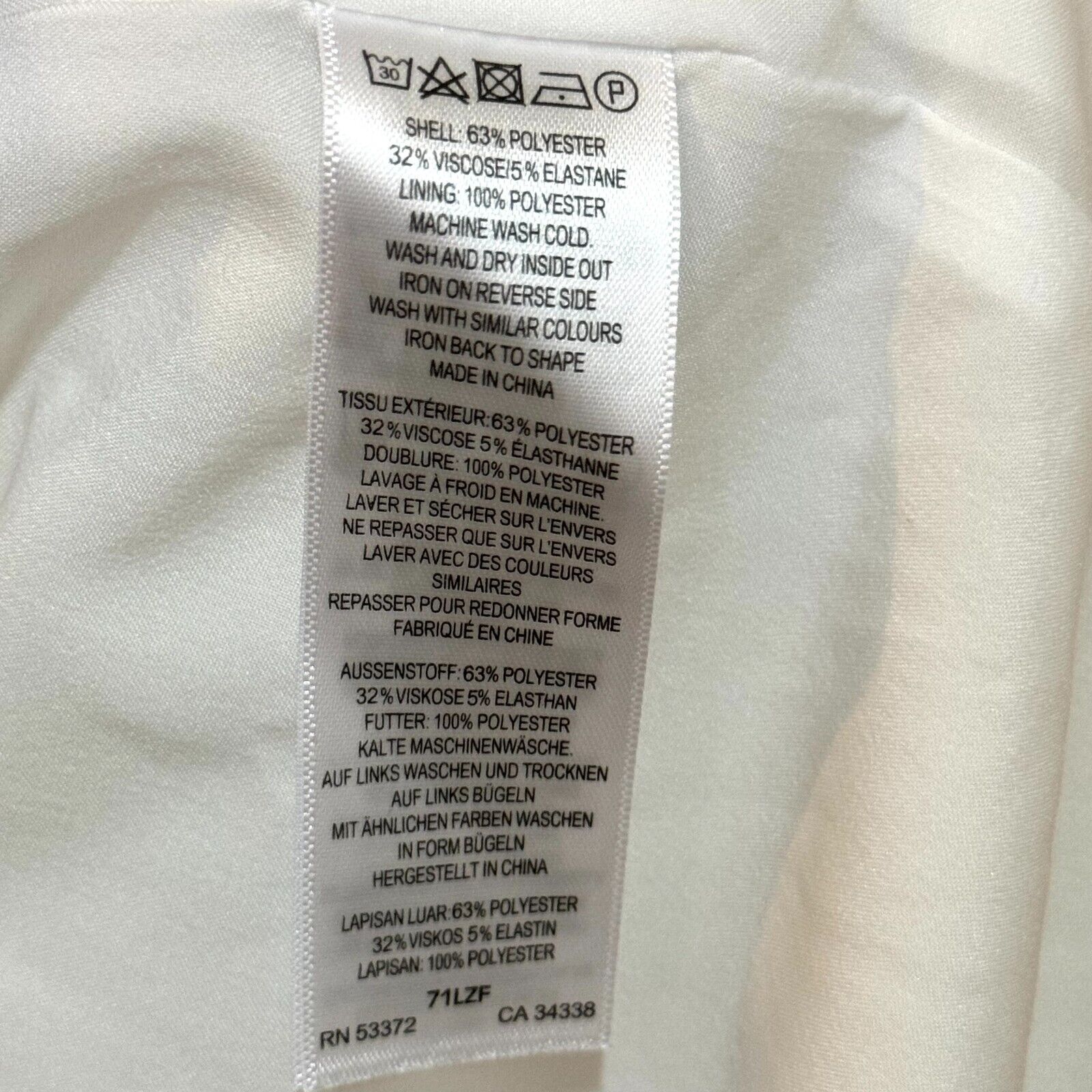French Connection Dress Size 8 Whisper White Mini Ruffle Neck Sleeveless - Flair - Style