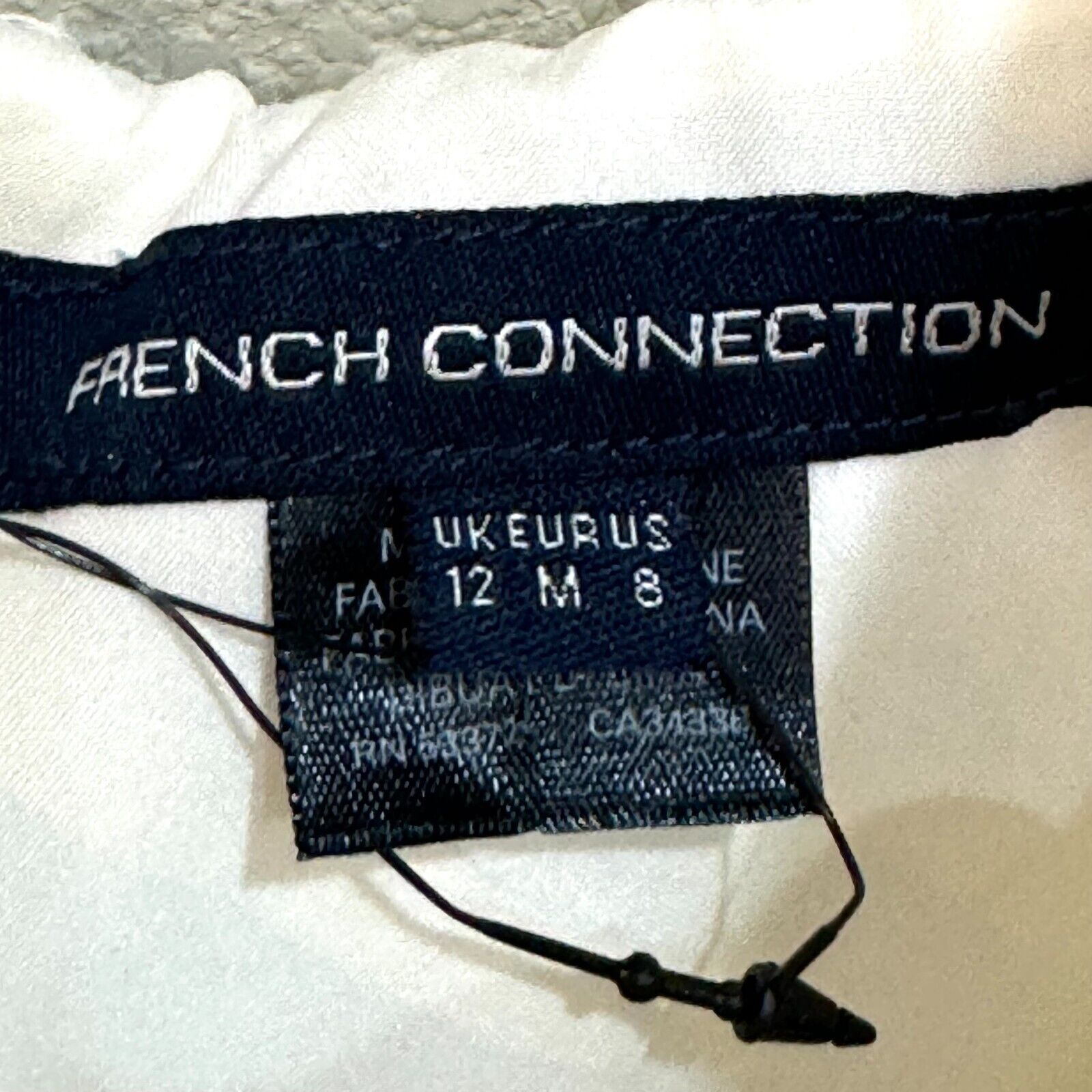 French Connection Dress Size 8 Whisper White Mini Ruffle Neck Sleeveless - Flair - Style
