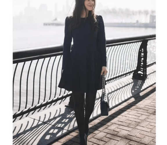Gal Meets Glam Dress Celeste 10 Black Long Sleeve Drop Waist Fit Flare Classic - Flair - Style