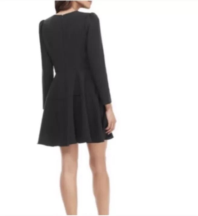 Gal Meets Glam Dress Celeste 10 Black Long Sleeve Drop Waist Fit Flare Classic - Flair - Style