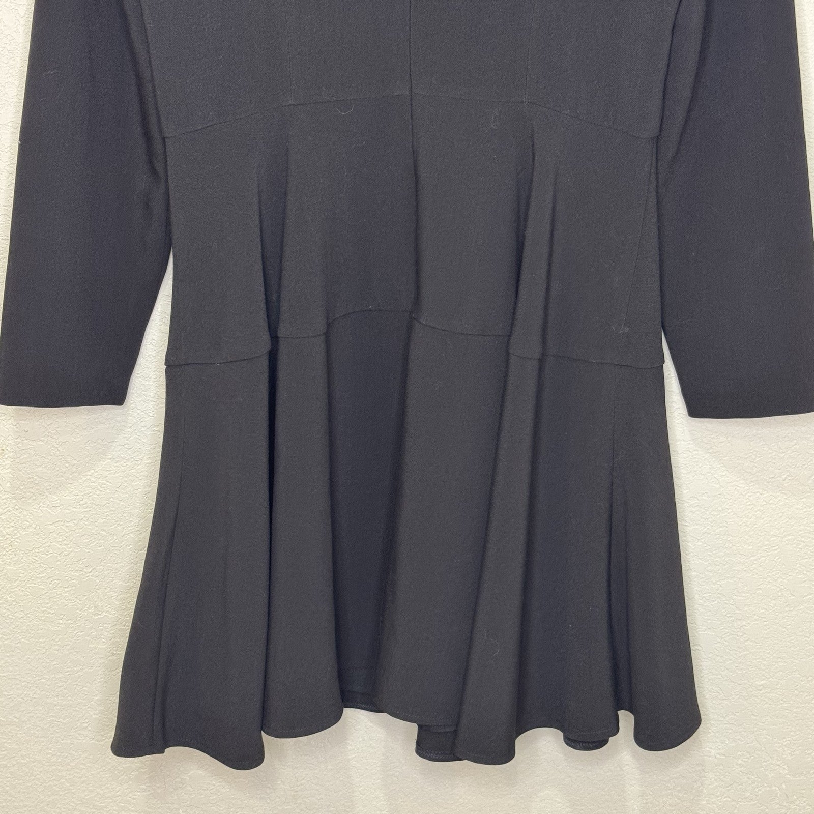 Gal Meets Glam Dress Celeste 10 Black Long Sleeve Drop Waist Fit Flare Classic - Flair - Style