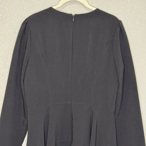 Gal Meets Glam Dress Celeste 10 Black Long Sleeve Drop Waist Fit Flare Classic - Flair - Style