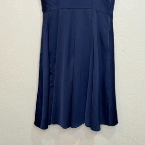 Gal Meets Glam Dress Size 6 Noelle Twist Navy Blue Asymmetrical Neckline - Flair - Style