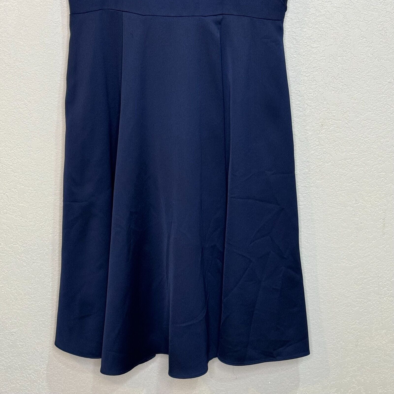 Gal Meets Glam Dress Size 6 Noelle Twist Navy Blue Asymmetrical Neckline - Flair - Style