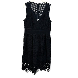 Gerard Darel Dress 40 US Size 8 Black Aurora Lace Sleeveless V - Neck NEW $410 - Flair - Style