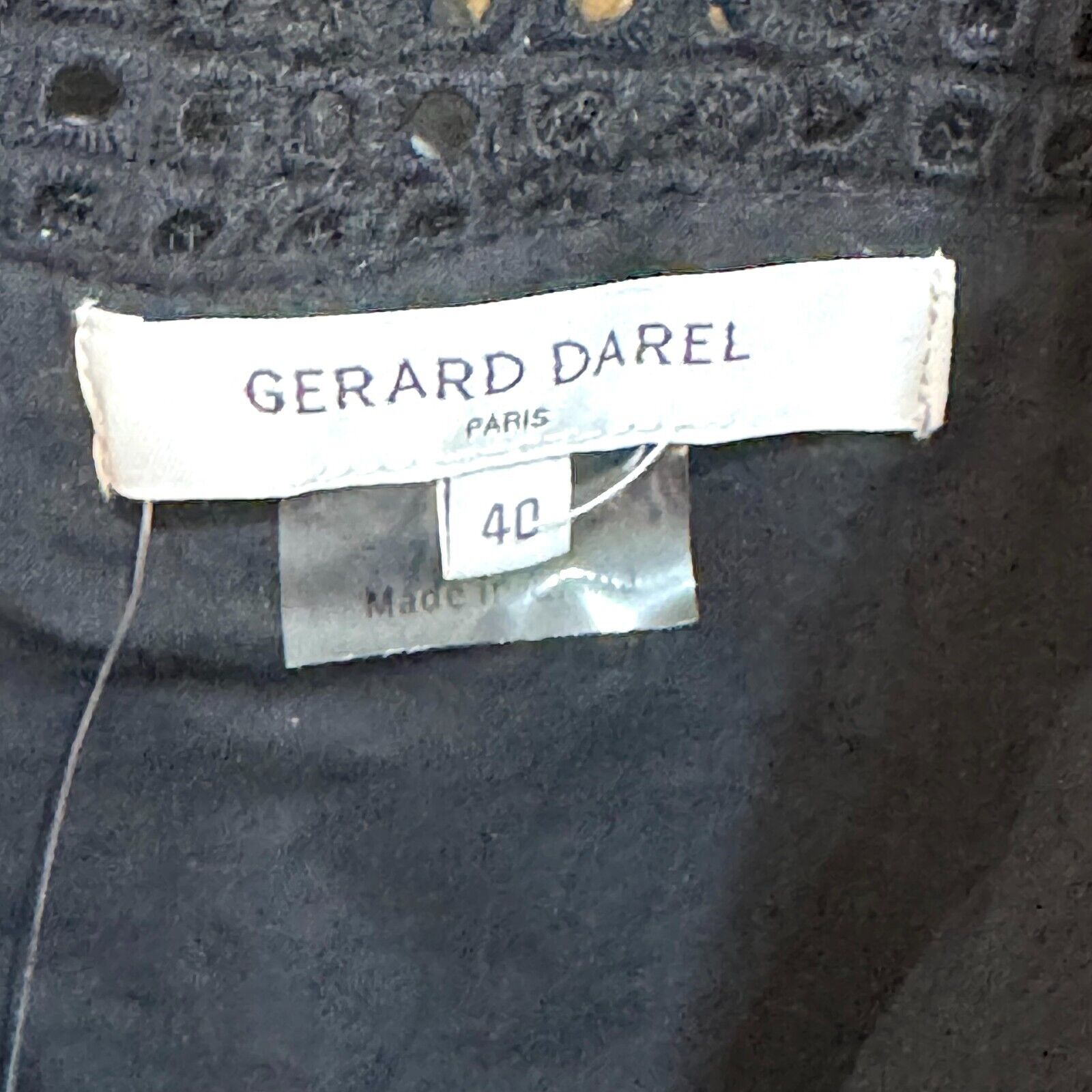 Gerard Darel Dress 40 US Size 8 Black Aurora Lace Sleeveless V - Neck NEW $410 - Flair - Style