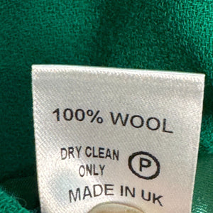 goat London Jane Lewis Dress US Size 8 Green Wool Sheath - Flair - Style