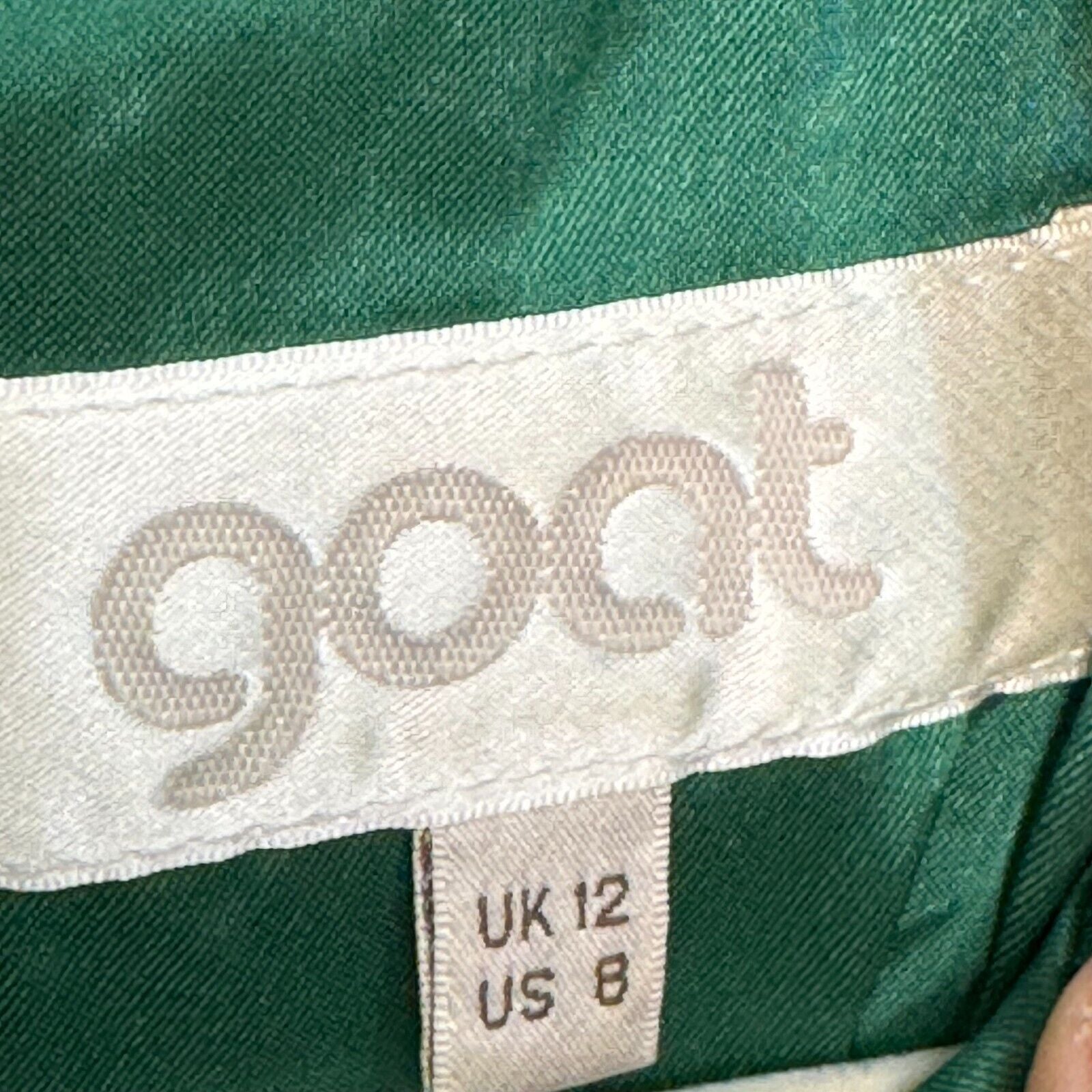 goat London Jane Lewis Dress US Size 8 Green Wool Sheath - Flair - Style