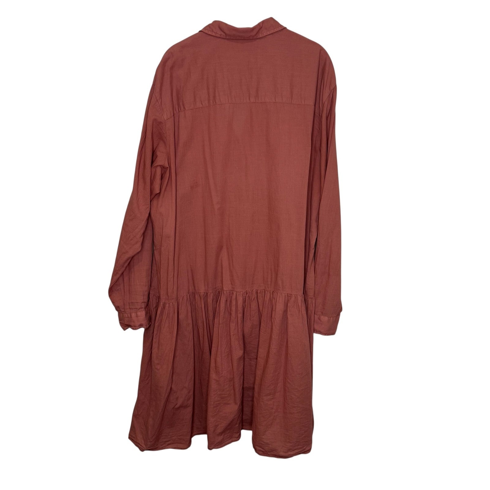 Grayson Dress Womens 5 - XL Red The Changemaker Cotton Long Sleeve Pocket Boho - Flair - Style