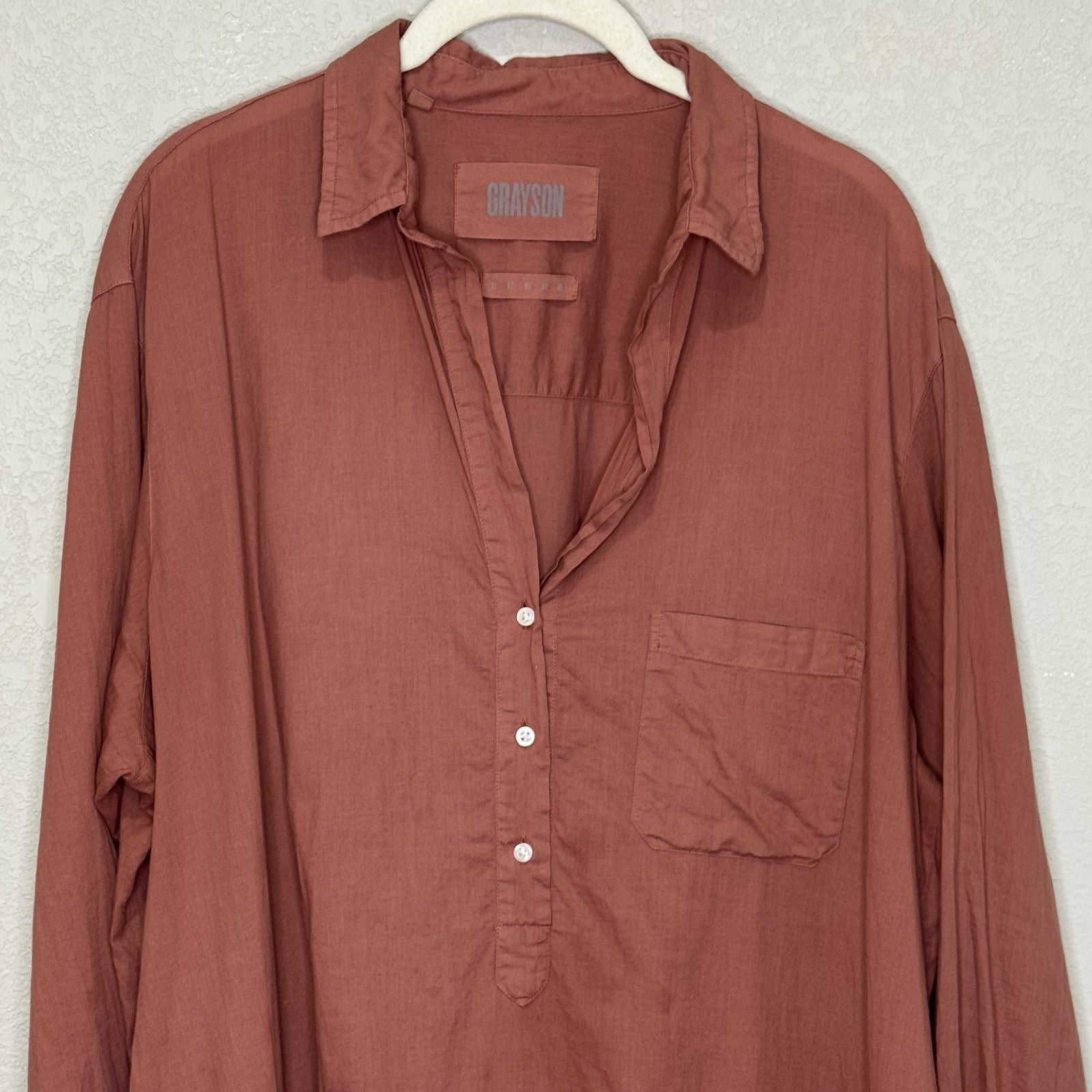 Grayson Dress Womens 5 - XL Red The Changemaker Cotton Long Sleeve Pocket Boho - Flair - Style