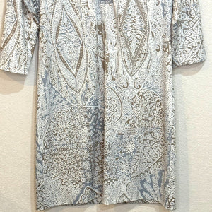 Gretchen Scott Dress Size Small Grey Grand Bazaar Print 3/4 Sleeve Sheath - Flair - Style