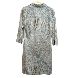 Gretchen Scott Dress Size Small Grey Grand Bazaar Print 3/4 Sleeve Sheath - Flair - Style