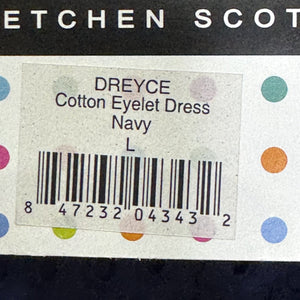 Gretchen Scott Dress Womens Large Eyelet Belted Sleeveless Summer Sundress - Flair - Style