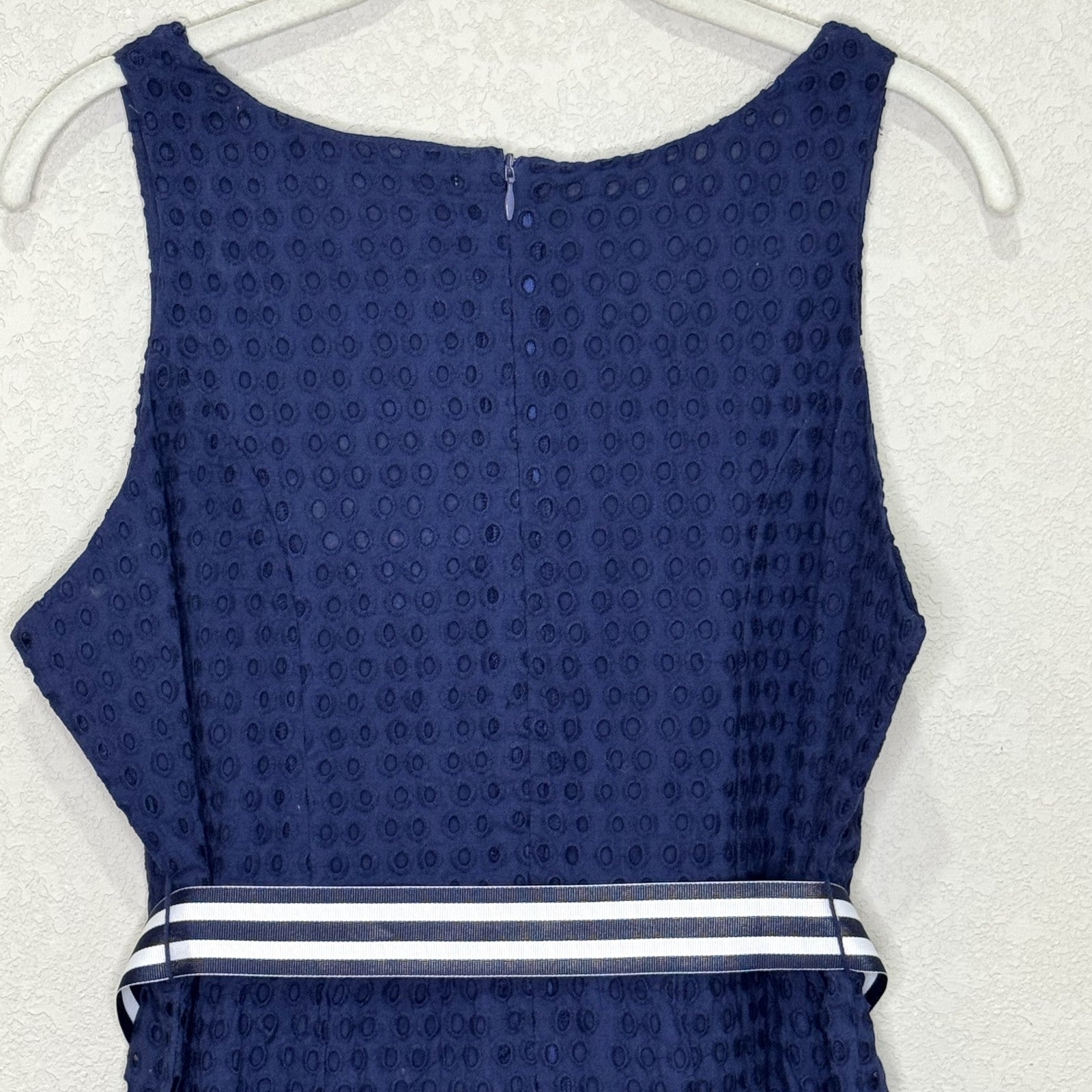 Gretchen Scott Dress Womens Large Eyelet Belted Sleeveless Summer Sundress - Flair - Style