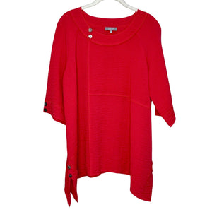 Habitat Clothes to Live In Tunic Top Size Small Pink Buttons Lagenlook Artsy - Flair - Style