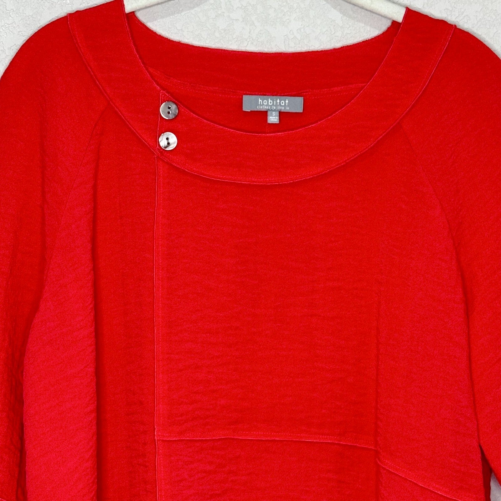 Habitat Clothes to Live In Tunic Top Size Small Pink Buttons Lagenlook Artsy - Flair - Style
