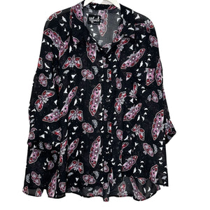 Hell Bunny Shirt | Size XL | Black Sheer Moth Butterfly - Flair - Style