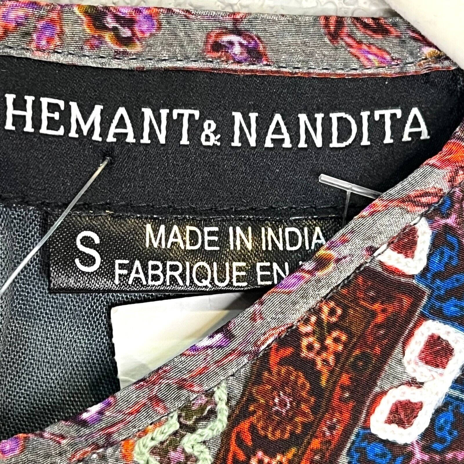 HEMANT & NANDITA Crop Top Size Small NEW Silk Paisley Print $176 - Flair - Style
