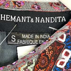 HEMANT & NANDITA Crop Top Size Small NEW Silk Paisley Print $176 - Flair - Style