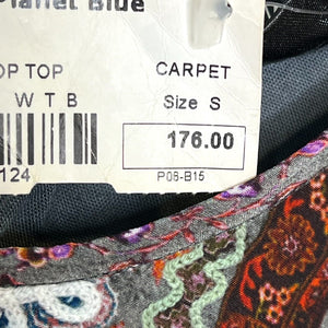 HEMANT & NANDITA Crop Top Size Small NEW Silk Paisley Print $176 - Flair - Style