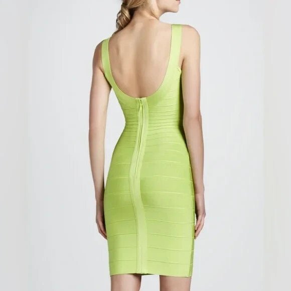Herve Ledger Bandage Dress Size Large Lauren Lime Green $880 - Flair - Style