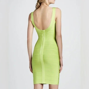 Herve Ledger Bandage Dress Size Large Lauren Lime Green $880 - Flair - Style