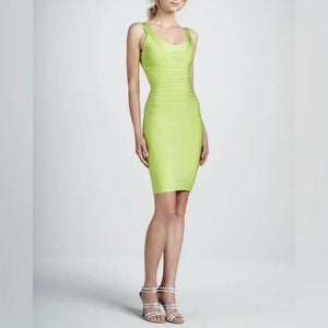 Herve Ledger Bandage Dress Size Large Lauren Lime Green $880 - Flair - Style