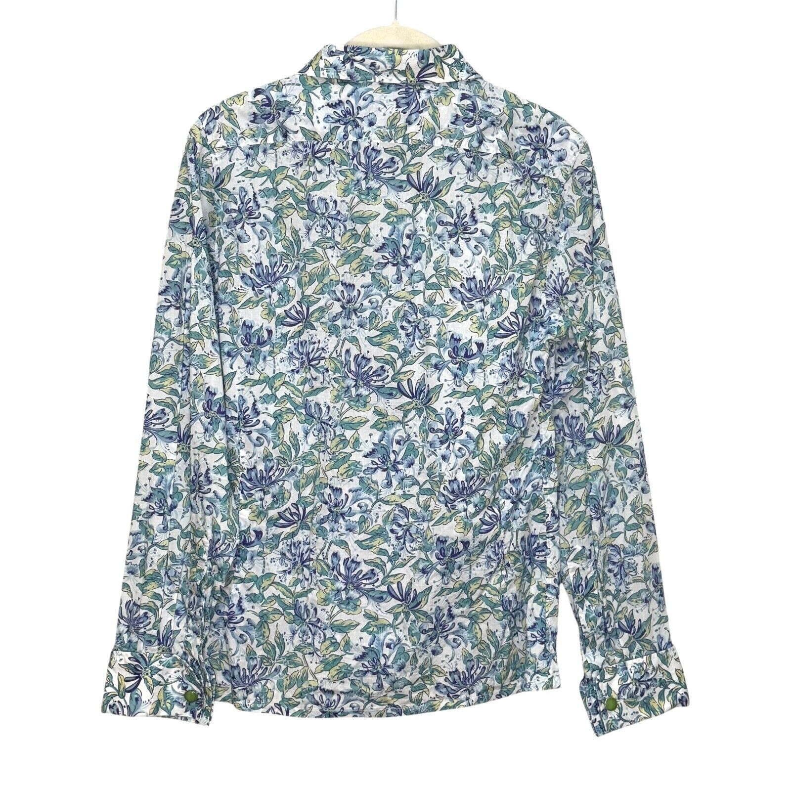 Holland & Holland London Button Down Shirt Womens US Size 10 Blue Floral - Flair - Style